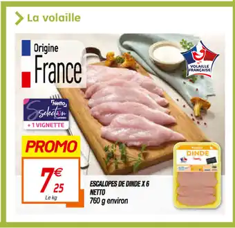Netto Escalopes de Dinde X6 Netto offre