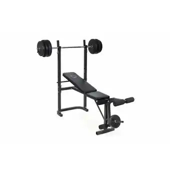Banc de musculation avec barre + poids 20 kg inclus - o'fitness - idéal pour une activité physique à la maison