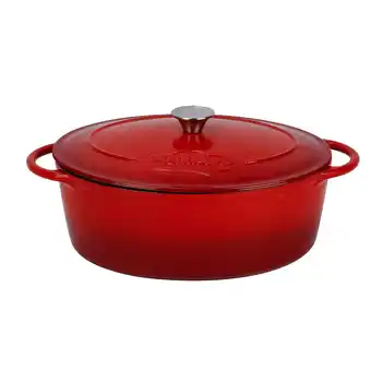 E.Leclerc Menastyl - cocotte colette ovale 9l 36x27cm en fonte emaille rouge offre