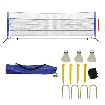 Vidaxl filet de badminton avec volants 500 x 155 cm