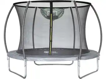 E.Leclerc Trampoline avec filet intérieur et panier de basket jumper ø3,05 - gris offre
