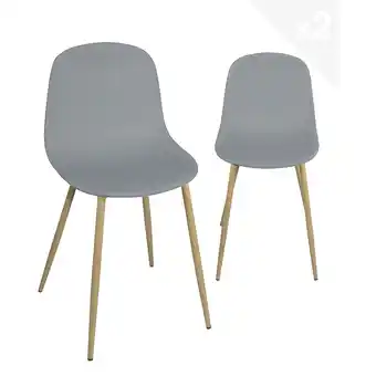 E.Leclerc Lot de 2 chaises de cuisine design yeni (gris) offre