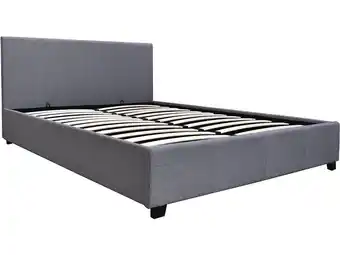 E.Leclerc Lit double avec coffre carla - 140 x 190 - gris offre