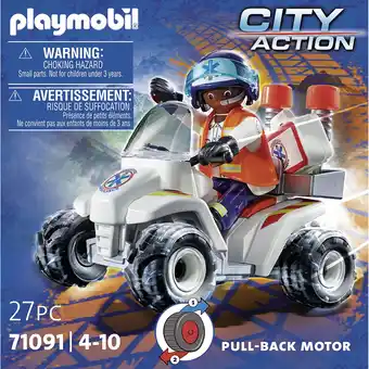 E.Leclerc Playmobil 71091 secouriste et quad - city action - l'hôpital - moteur à retro-friction à collectionner offre