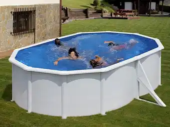 Piscine acier blanc bora bora ovale 5,27 x 3,27 x 1,22 m - gré