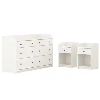 IKEA Hauga mobilier chambre, lot de 3, blanc offre