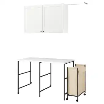 IKEA Enhet combinaison de rangement, anthracite/caisson blanc, 139x63.5 cm offre