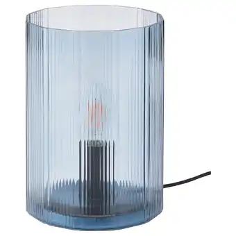 IKEA Mikroklin lampe de table, verre bleu, 22 cm offre