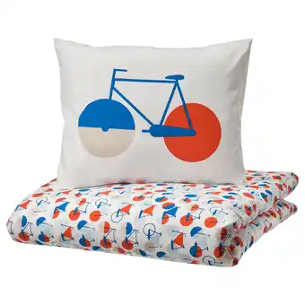 Sportslig housse de couette et 1 taie, motif vélo, 150x200/65x65 cm