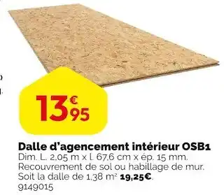 Weldom Dalle d’agencement intérieur osb1 offre