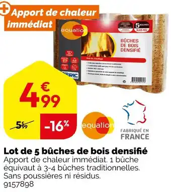 Weldom Equation lot de 5 bûches de bois densifié offre