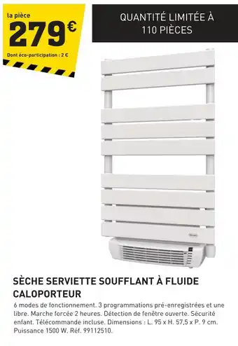 Sèche serviette soufflant à fluide caloporteur