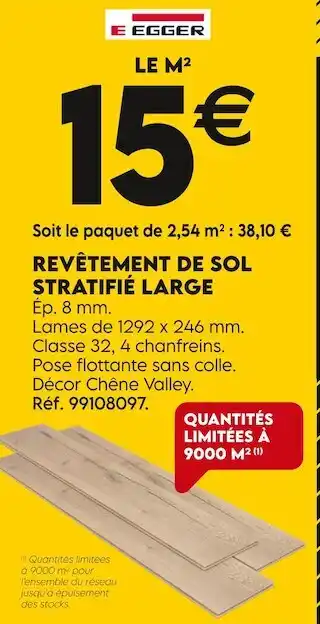 Tout faire matériaux Egger revêtement de sol stratifié large offre