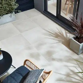 Carrelage extérieur smooth greige 60 x 60 cm