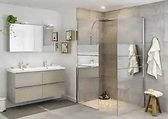 Castorama Paroi de douche à l'italienne goodhome beloya miroir 70 cm offre