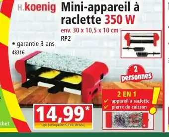 Norma H.koenig Mini-appareil à raclette 350 W offre