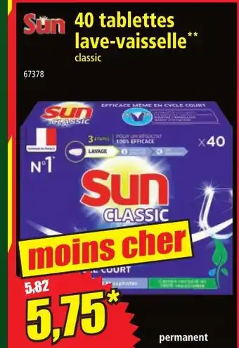 Norma Sun 40 tablettes lave-vaisselle offre