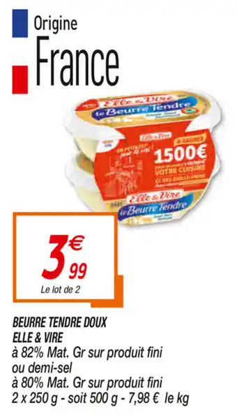 Netto Beurre Tendre Doux Elle & Vire offre