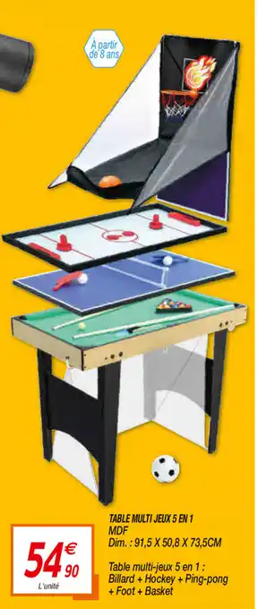 Netto Table Multi Jeux 5 En 1 offre