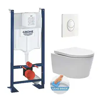 Brico Cash Pack wc rapid sl autoportant + cuvette sans bride sat, fixations cachées + plaque skate air blanche (projectsatrimless-3) offre