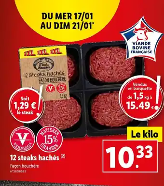 Lidl 12 steaks hachés (2) offre