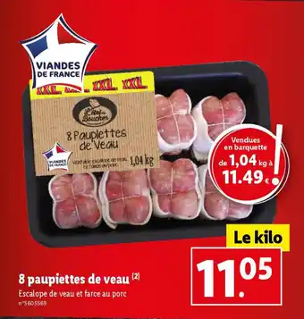 Lidl 8 paupiettes de veau (²) offre