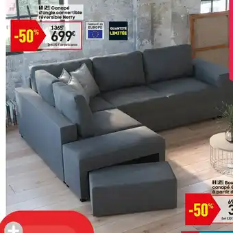 Conforama Canapè D'Angle Convertible Rèversible Nerry offre