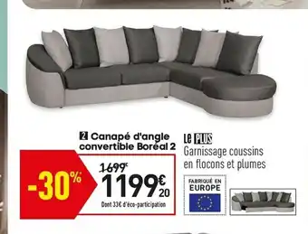 Conforama Canapè D'angle Convertible Borèal 2 offre