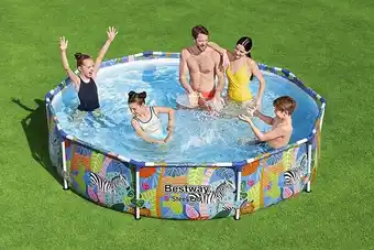 Bricorama Piscine hors sol ronde 305x66cm imprimée animaux du monde offre