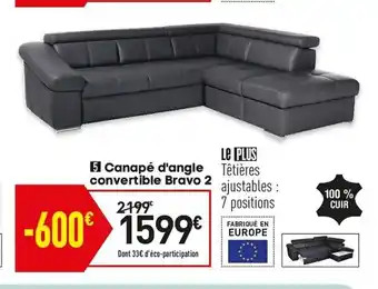 Conforama Canapè D'Angle Convertible Bravo 2 offre