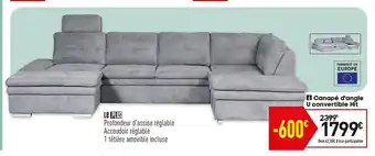 Conforama Canapè D'Angle u Convertible Hit offre