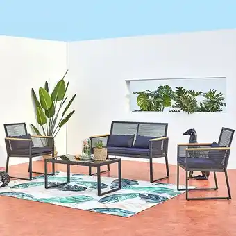 Bricorama Mihata salon jardin bas noir bois offre