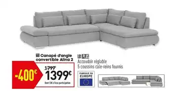 Conforama Canapè D'angle Convertible Alina 2 offre