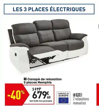 Conforama Canapè De Relaxation 3 Places Memphis offre