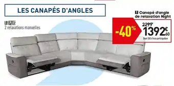 Conforama Canapè D'angle De Relaxation Night offre