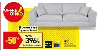 Conforama Canapè Fixe 3 Places Louis offre