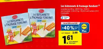 Lidl Les bâtonnets & fromage fondant (²) offre