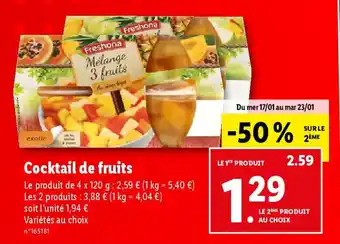Lidl Cocktail de fruits offre