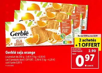 Lidl Gerblé soja orange offre