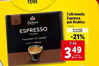 Lidl Café moulu Espresso pur Arabica offre