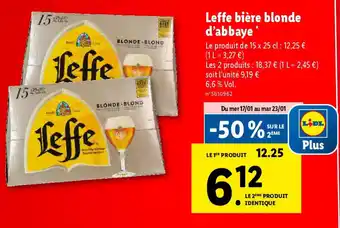 Lidl Leffe bière blonde d'abbaye* offre