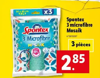 Lidl Spontex 3 microfibre Mosaik offre