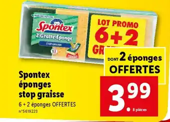 Lidl Spontex éponges stop graisse offre