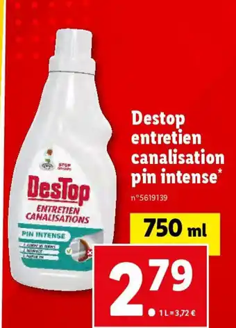 Lidl Destop entretien canalisation pin intense* offre