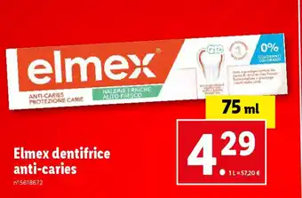Lidl Elmex dentifrice anti-caries offre