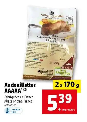 Lidl Andouillettes AAAAA offre