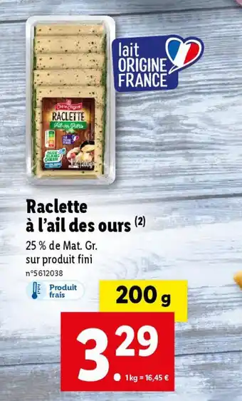 Lidl Raclette à l'ail des ours offre