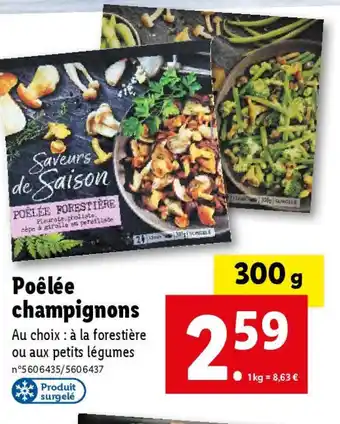 Lidl Poêlée champignons offre