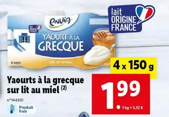 Lidl Yaourts à la grecque sur lit au miel (2) offre