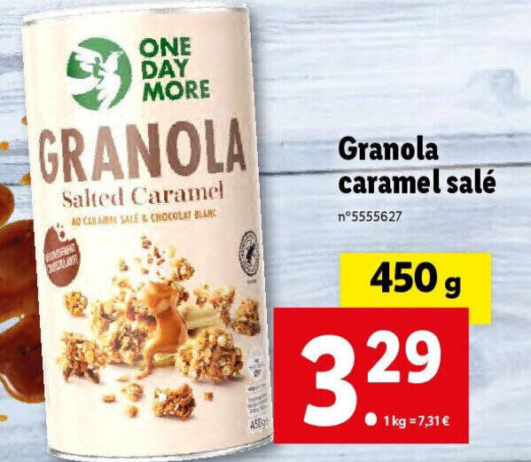 Promo Granola caramel salé chez Lidl